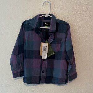 Quiksilver Kids Checkered Shirt - Navy and Lavender
